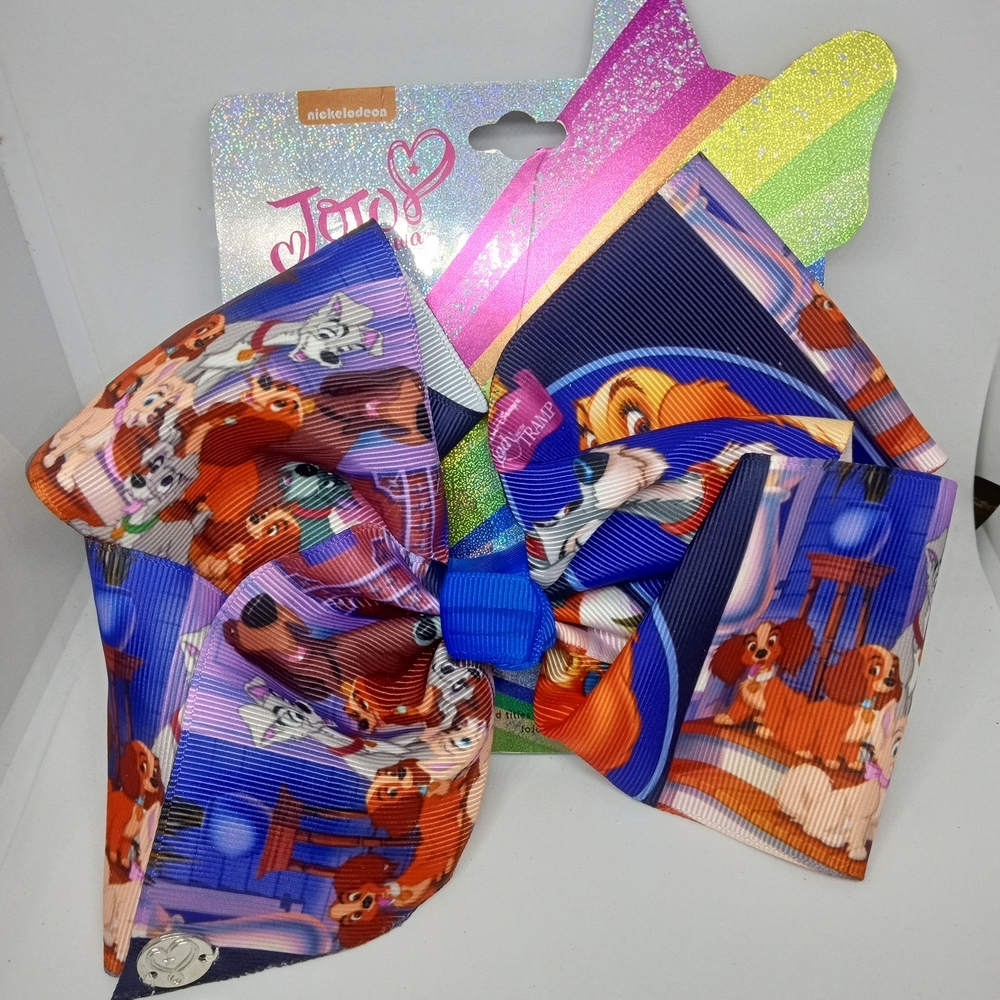 JoJo Siwa Blue and Multicolor Lady And The Tramp Hair Bow